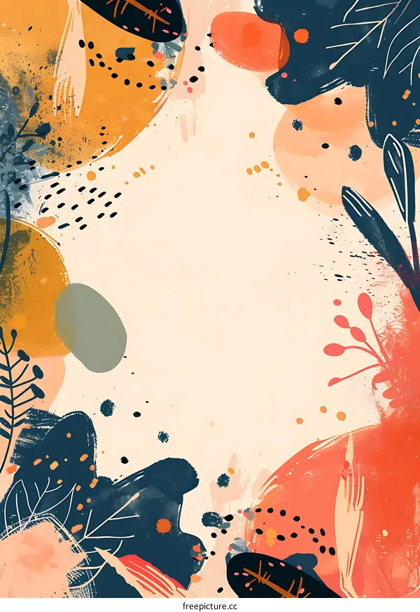 Abstract Art Background with Colorful Shapes and Lines