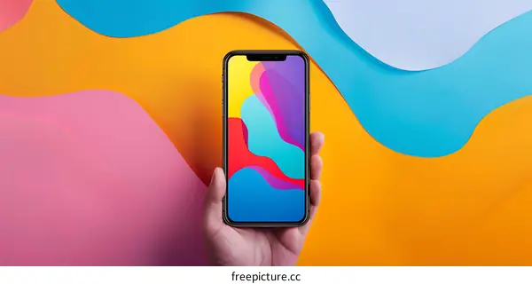 Abstract Phone Background with Colorful Shapes