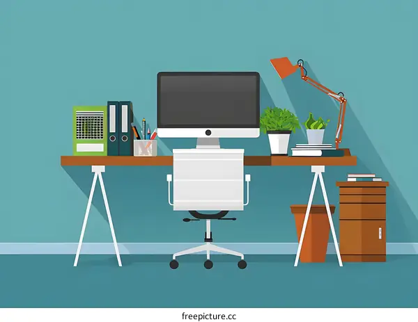 Modern Workplace Flat Illustration