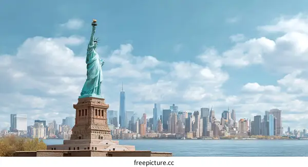 Statue of Liberty and New York City Skyline