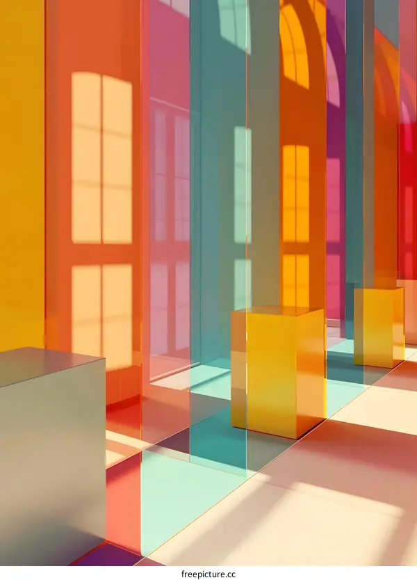 Abstract Colorful Glass Panels Background