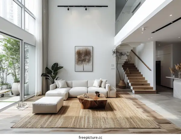 Bright and Airy Modern Living Room With Natural Elements