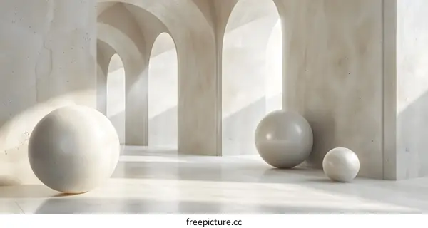 Arched Corridors' Interplay of Light and Shadow