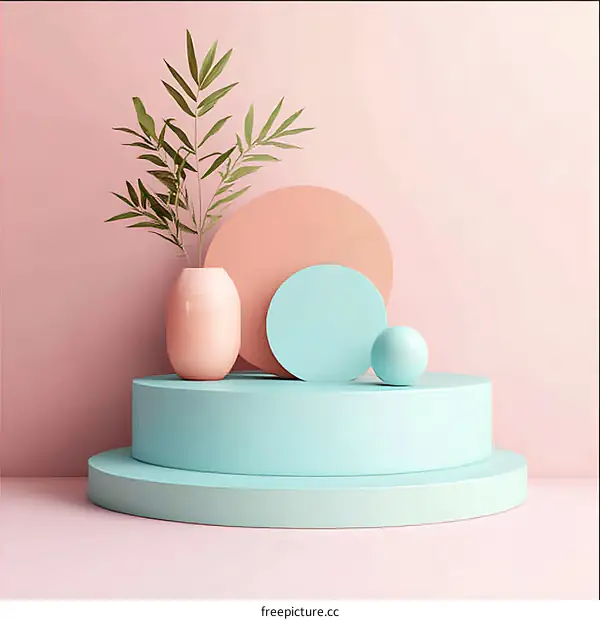 Pastel Color Geometric Arrangement
