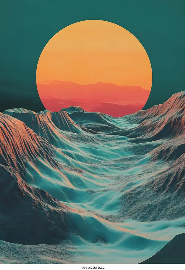 Abstract Landscape with a Big Sun