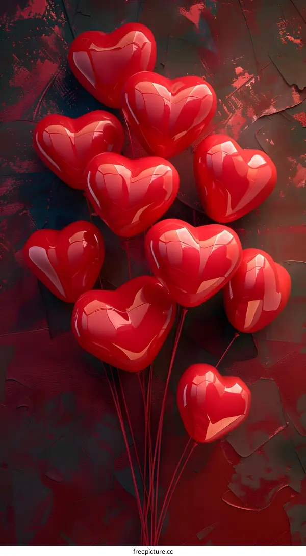 A bunch of red balloons