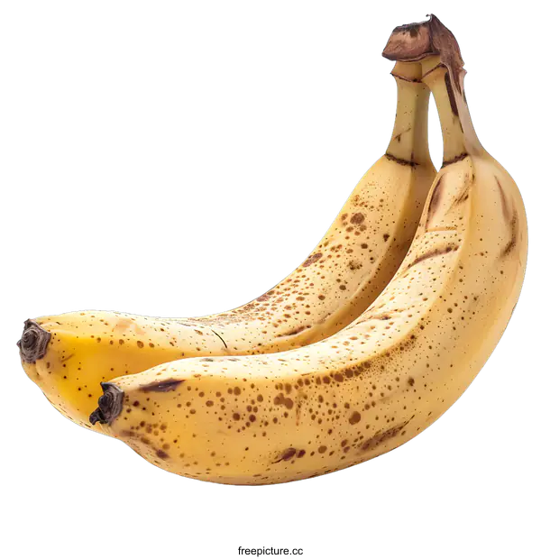 [Transparent Background PNG]Two ripe bananas on a white background