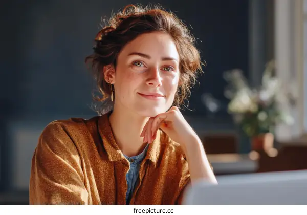 Thoughtful Woman Portrait Indoor