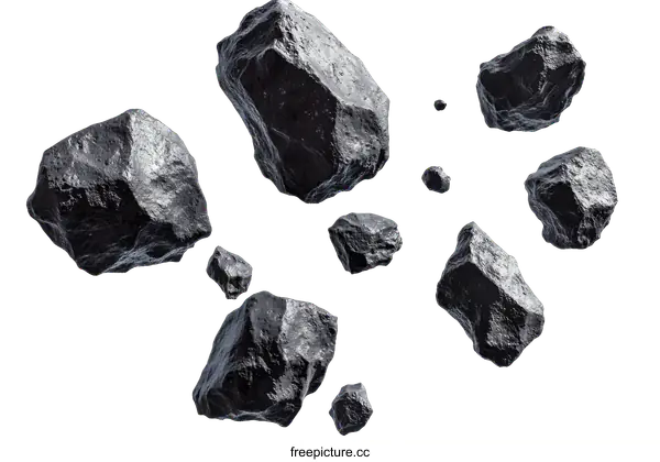 [Transparent Background PNG]Abstract Falling Rocks Composition