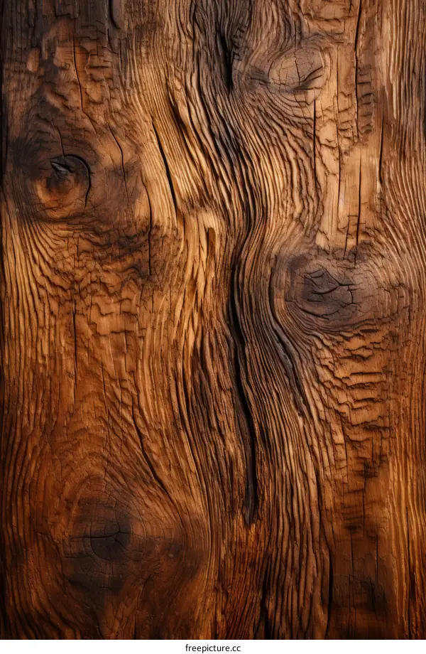Weathered Wood Texture with Cracks and Knots