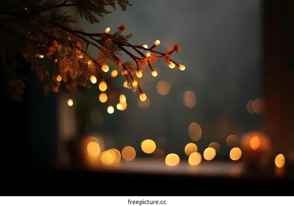 Warm Festive Lights on Branches