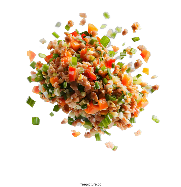 [Transparent Background PNG]Stir-fried ground pork with vegetables