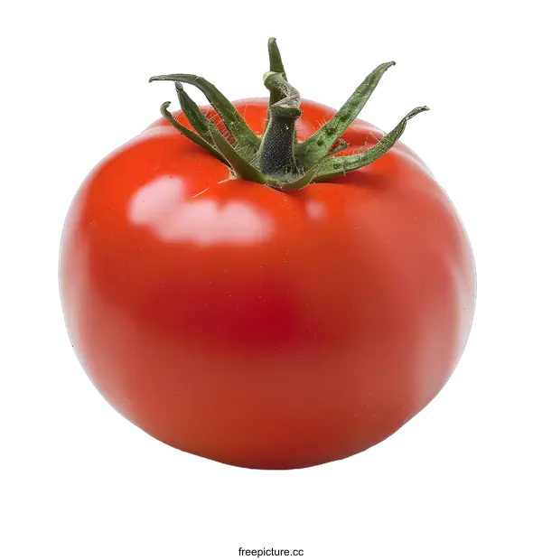 [Transparent Background PNG]Fresh Red Ripe Tomato Isolated on White Background