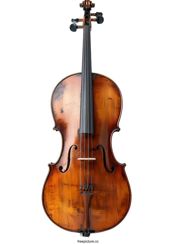 [Transparent Background PNG]A cello rests against a white background