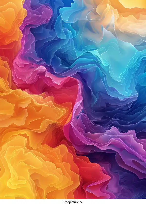 Abstract Painting with Vibrant Colors