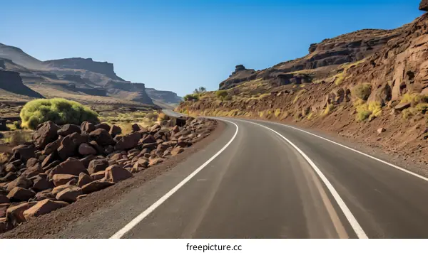 Road Winding Through Majestic Canyon