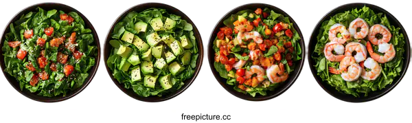 [Transparent Background PNG]Delicious Variety of Healthy Salads
