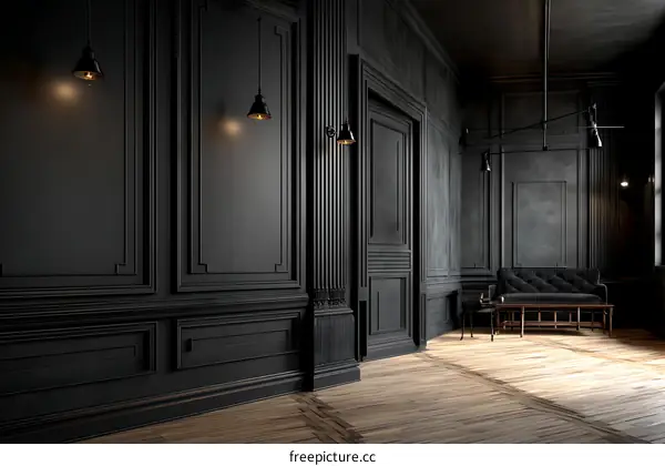 Dark Elegant Interior Design Rendering
