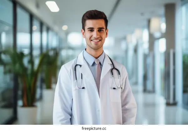 Portrait of a young male doctor smiling