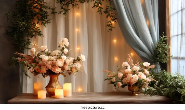 Romantic Floral Arrangement at a Window