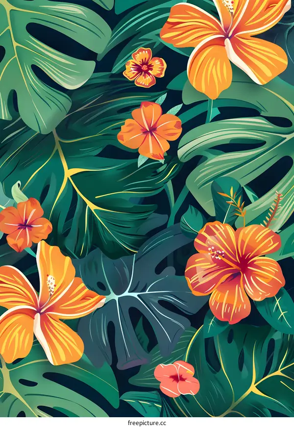 Tropical Floral Pattern Illustration