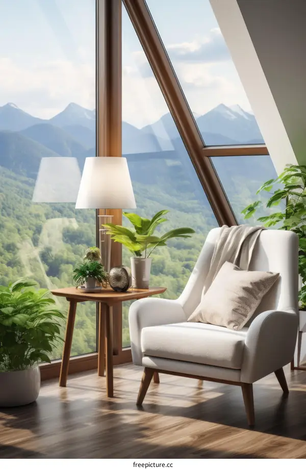 Cozy Living Room with Mountain View