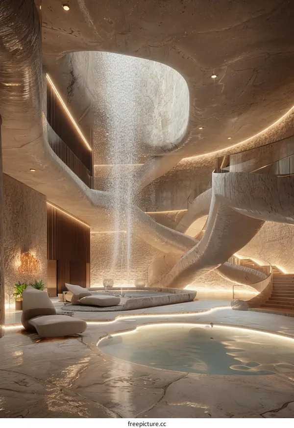 Futuristic Interior Swimming Pool