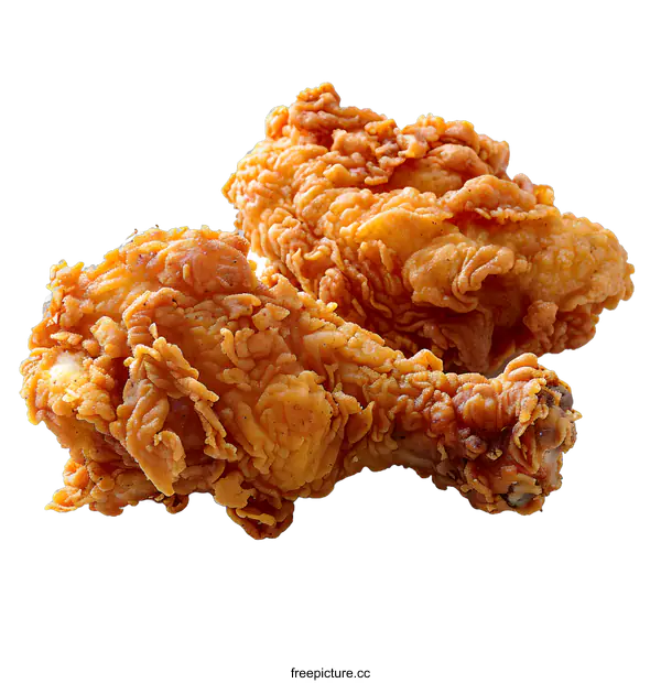 [Transparent Background PNG]Two crispy fried chicken drumsticks