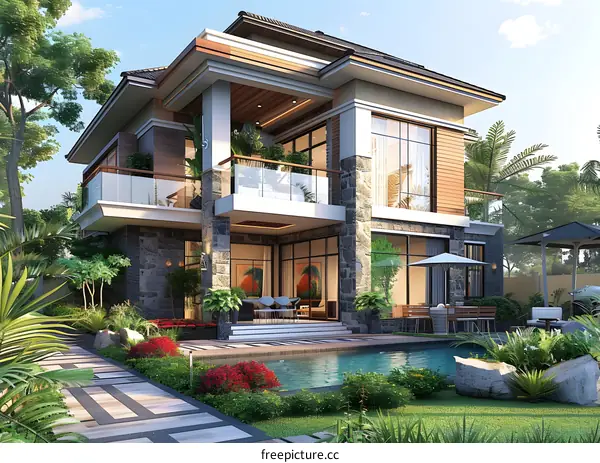 A Modern House with Swimming Pool