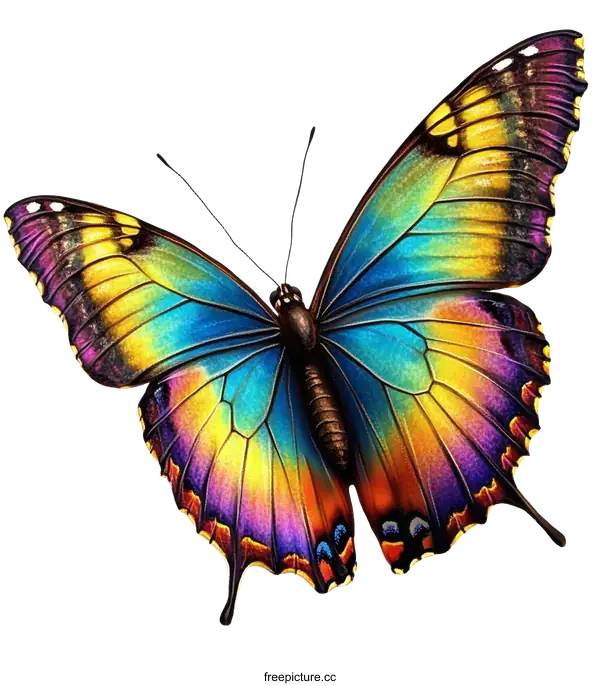 [Transparent Background PNG]Colorful Butterfly Illustration with Vibrant Hues