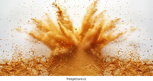 Orange Powder Explosion on White
