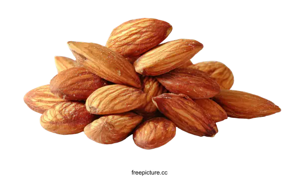 [Transparent Background PNG]Close-up Pile of Roasted Almonds