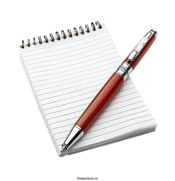 [Transparent Background PNG]Spiral Notebook and Pen on transparent background
