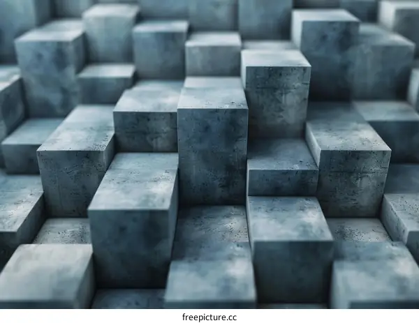 Abstract Geometric Concrete Cubes Background