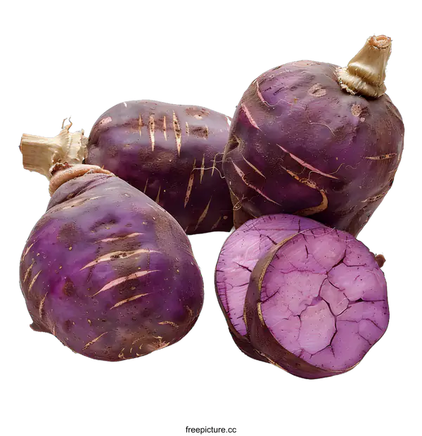 [Transparent Background PNG]Close-up of purple sweet potatoes