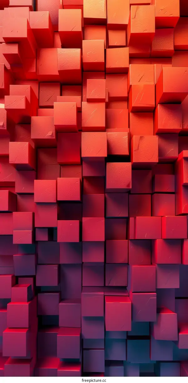 Red and blue 3D cubes background