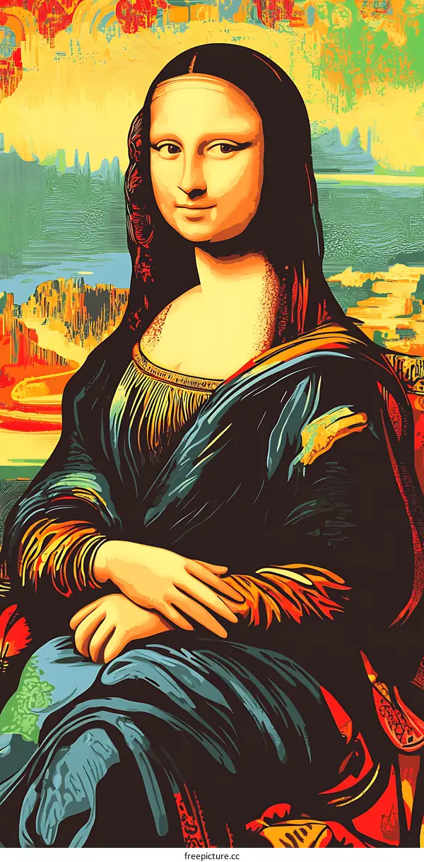 Digital Art Illustration of Mona Lisa