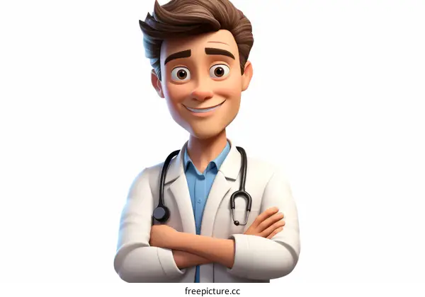 Happy smiling male doctor with arms crossed