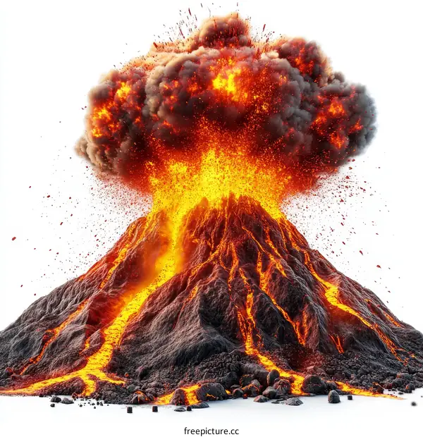 Erupting Volcano Majestic Natural Disaster