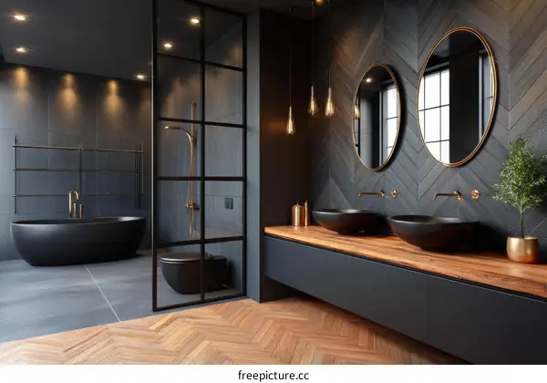 Modern Dark Bathroom Interior Design