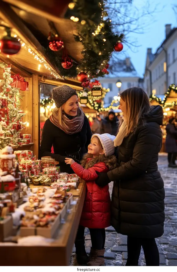 Christmas Market Shopping with Family