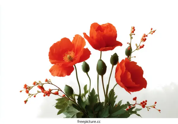 Vibrant Orange Poppies in a Floral Arrangement