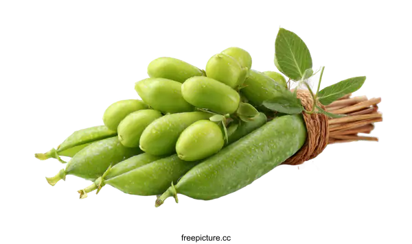 [Transparent Background PNG]Fresh Green Peas Tied with Twine