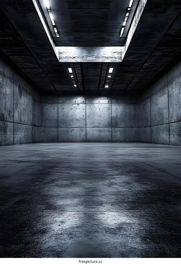 Concrete Room With Lights