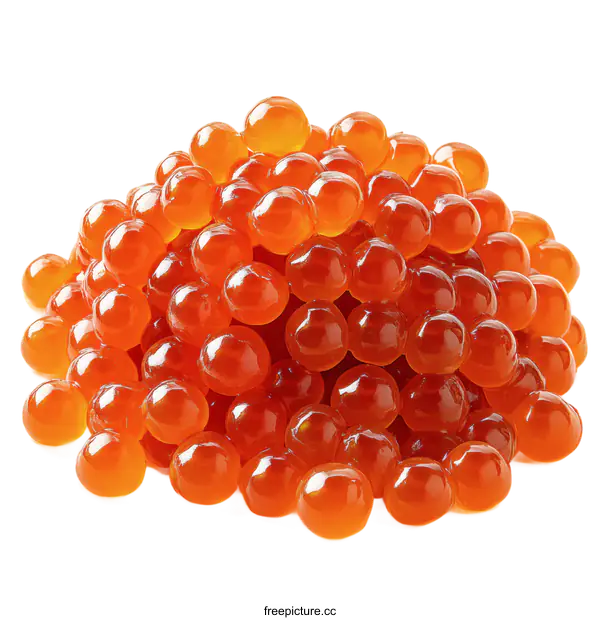 [Transparent Background PNG]Close-up View of a Pile of Red Caviar