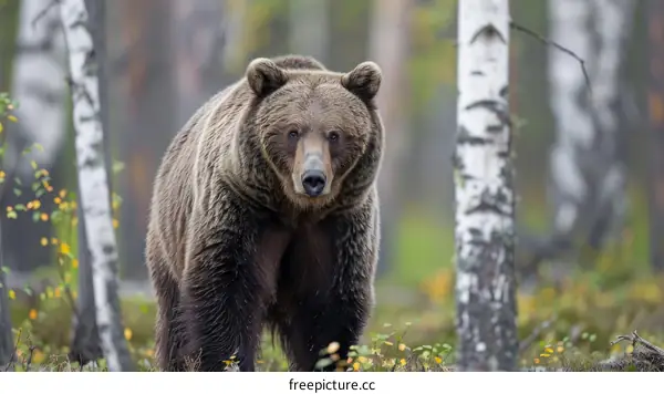 Alaskan Brown Bear in its Lush Forest Habitat