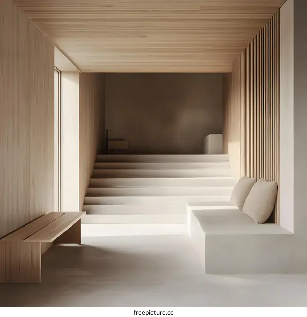 Minimalist Interior Design with Wood and Concrete