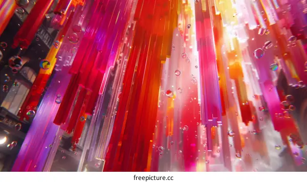 Colorful plastic curtain with bubbles