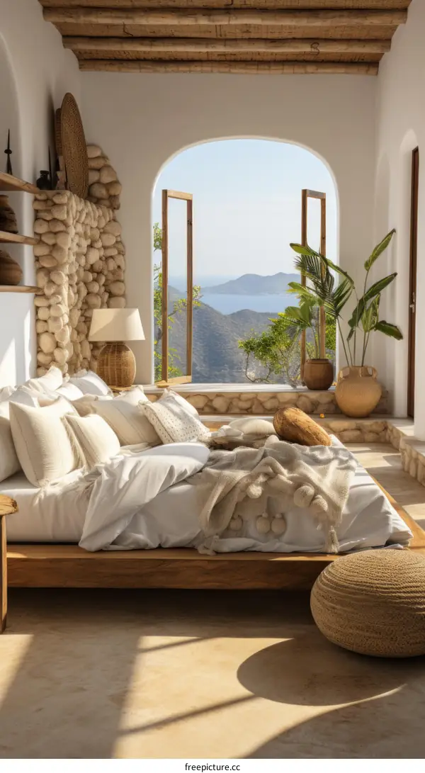 Indulge in Serenity: A Coastal Bohemian Getaway with Stunning Mediterranean Views