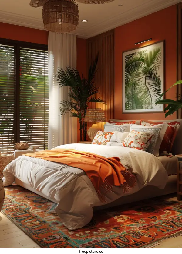 Bohemian Bedroom Interior Design Illustration